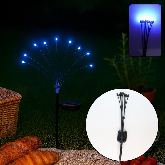 Solar LED Fiber Optic Garden Light – Waterproof Outdoor Decor
