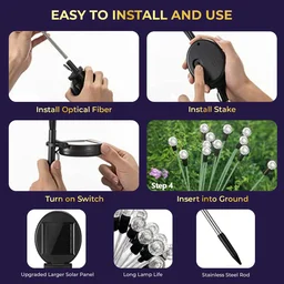 Solar LED Fiber Optic Garden Light – Waterproof Outdoor Decor