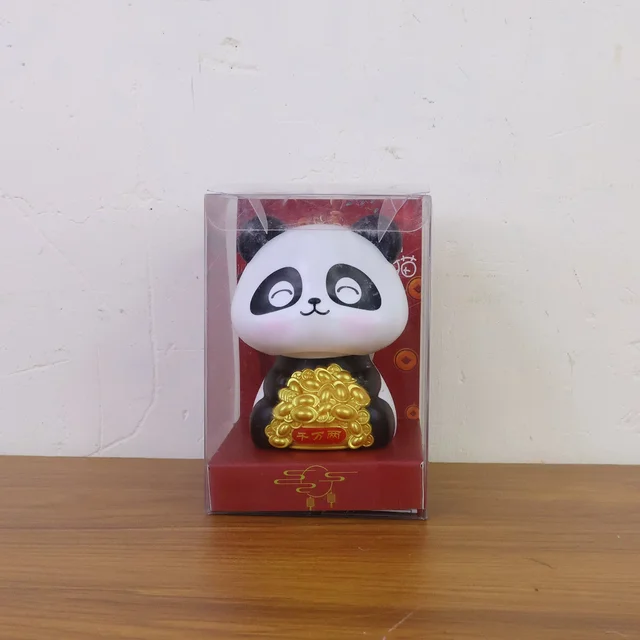 Solar Panda Car Decor – Moving Dashboard Showpiece | Velvet Wheels