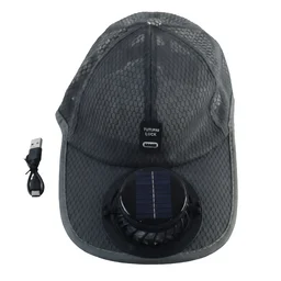Solar Powered Cooling Fan Cap Rechargeable Baseball Sun Hat for Outdoor (1 Pc)