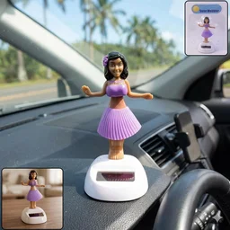 Solar Powered Dancing Hula Doll Bobble Toy for Car Dashboard Decor (1 Pc)