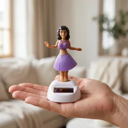 Solar Powered Dancing Hula Doll Bobble Toy for Car Dashboard Decor (1 Pc)
