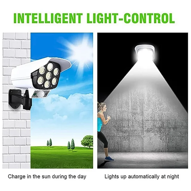 Solar Security Camera Light – Dummy Motion Sensor for Outdoor Safety | AutoSafeo