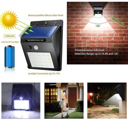 Solar Security LED Light – 30-LED Outdoor Wall | AutoSafeo