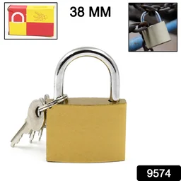 Solid Padlock 38mm – Durable Brass Body, 3 Keys | Safelix