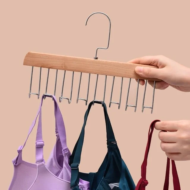 Space Saving Hanger – 8-Hook Lotus Wood Closet Organizer | Organivo