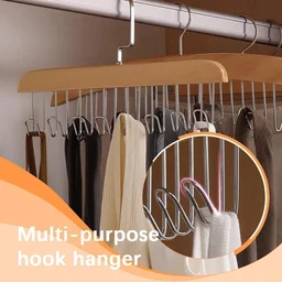 Space Saving Hanger – 8-Hook Lotus Wood Closet Organizer | Organivo