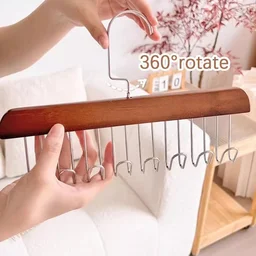 Space Saving Hanger – 8-Hook Lotus Wood Closet Organizer | Organivo