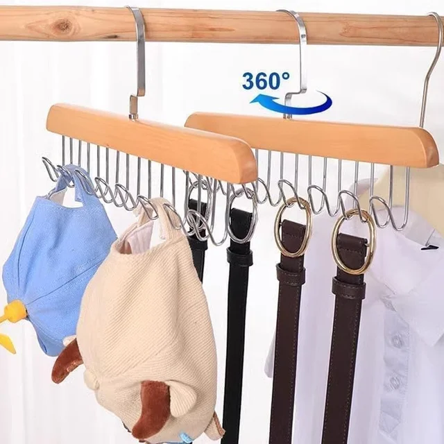 Space Saving Hanger – 8-Hook Lotus Wood Closet Organizer | Organivo