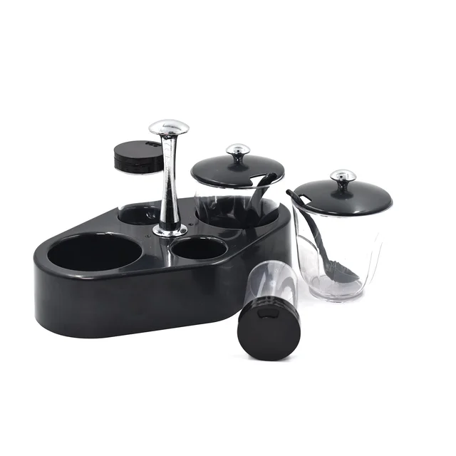 Spice Condiment Set with Transparent Jars & Removable Cups | Ganesh