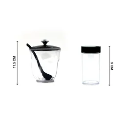 Spice Condiment Set with Transparent Jars & Removable Cups | Ganesh
