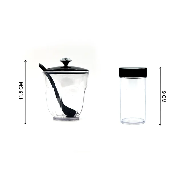 Spice Condiment Set with Transparent Jars & Removable Cups | Ganesh