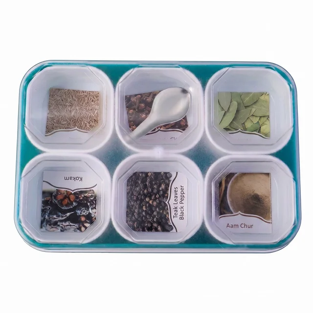 Spice Storage Box – 6 Compartments for Easy Kitchen Organization