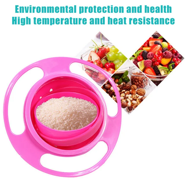 Spill-Proof Gyro Bowl – 360° Rotating Toddler Feeding Dish | Baby Ladle