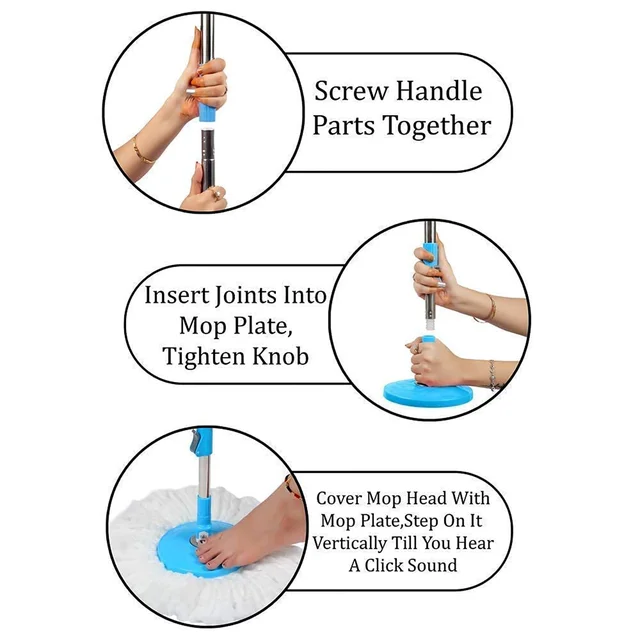 Spin Mop Cleaning Set – Dual Chamber Bucket & Wheels