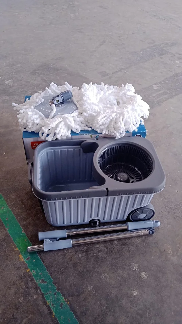 Spin Mop Cleaning Set – Dual Chamber Bucket & Wheels