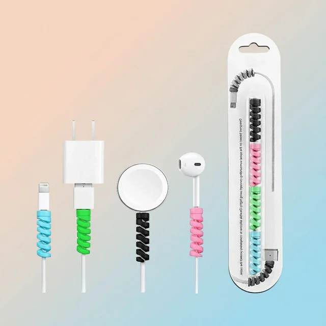 Spiral Cable Protector – Charger & Data Cable Saver (4 Pcs) | WipeTech