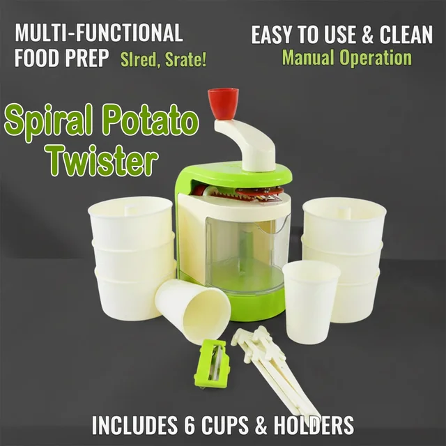 Spiral Potato Twister – Manual Snack Maker with Vacuum Base