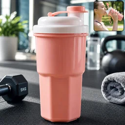 Sports Water Bottle 400ml Leakproof Flip Lid Shaker Tumbler for Gym