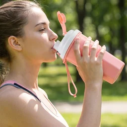 Sports Water Bottle 400ml Leakproof Flip Lid Shaker Tumbler for Gym