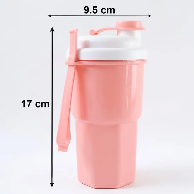 Sports Water Bottle 400ml Leakproof Flip Lid Shaker Tumbler for Gym