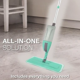 Spray Mop – 360° Rotating Head, Washable Pad | Velvet Wipe