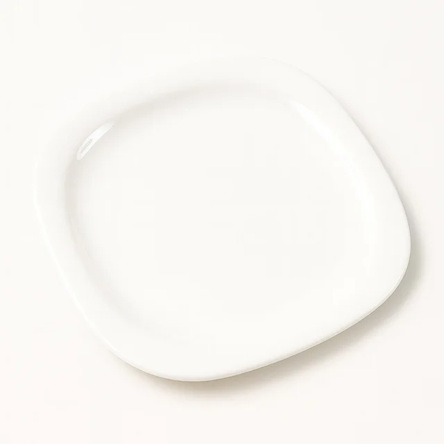 Square Dinner Plate 28 cm – Durable, Heat-Resistant White Plate