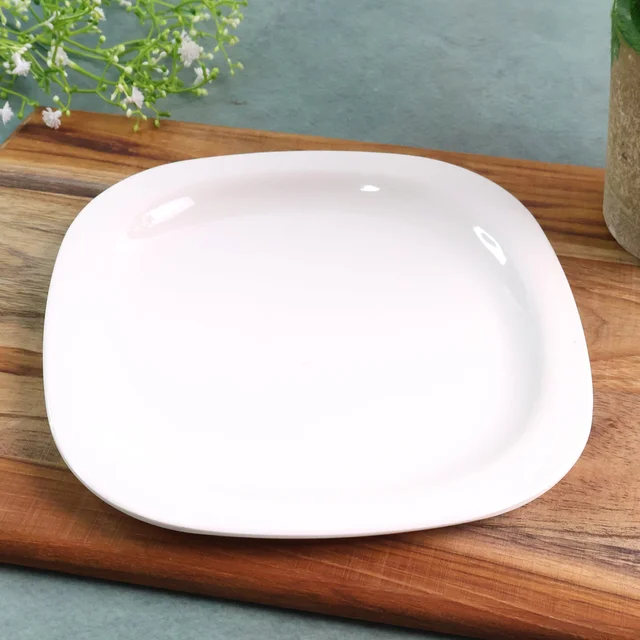 Square Dinner Plate 32 cm – Durable Elegant White Serving Plate