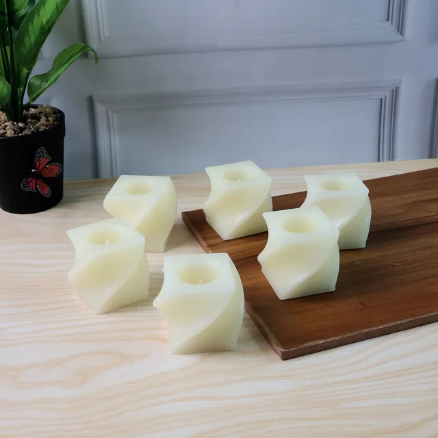 Square LED Flameless Candles – Set of 6 for Home Decor & Pooja