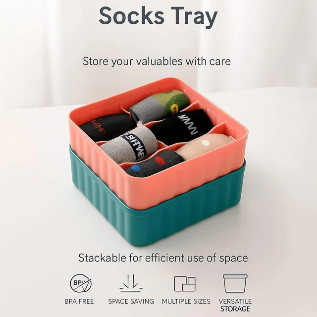 Square Organizer with 6 Compartments – Space-Saving Storage Set