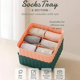 Square Organizer with 6 Compartments – Space-Saving Storage Set