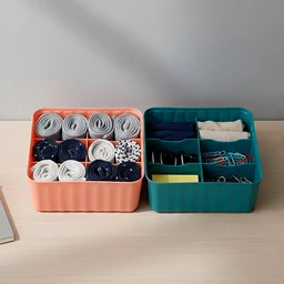 Square Organizer with 6 Compartments – Space-Saving Storage Set