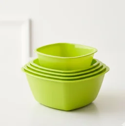 Square Plastic Bowl Set – Unbreakable & Food Safe (Pack of 4) | Jiaqi