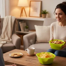 Square Plastic Bowl Set – Unbreakable & Food Safe (Pack of 4) | Jiaqi