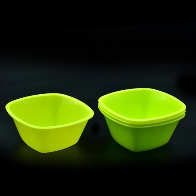 Square Plastic Bowl Set – Unbreakable & Food Safe (Pack of 4) | Jiaqi
