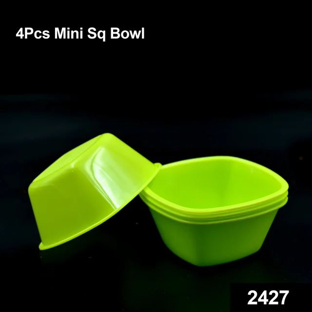Square Plastic Bowl Set – Unbreakable & Food Safe (Pack of 4) | Jiaqi