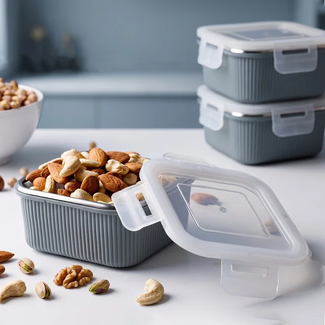 Square Stainless Steel Food Storage Container – 400ml Airtight