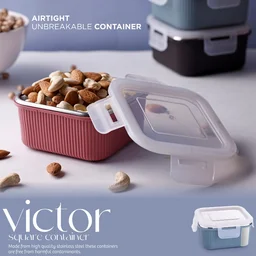Square Stainless Steel Food Storage Container – 400ml Airtight