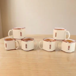 Square Tea Cup Set – Premium 6-Piece Lightweight 150ml