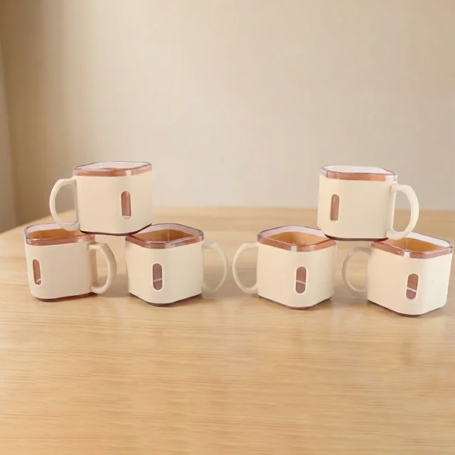 Square Tea Cup Set – Premium 6-Piece Lightweight 150ml
