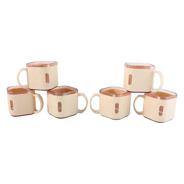 Square Tea Cup Set – Premium 6-Piece Lightweight 150ml