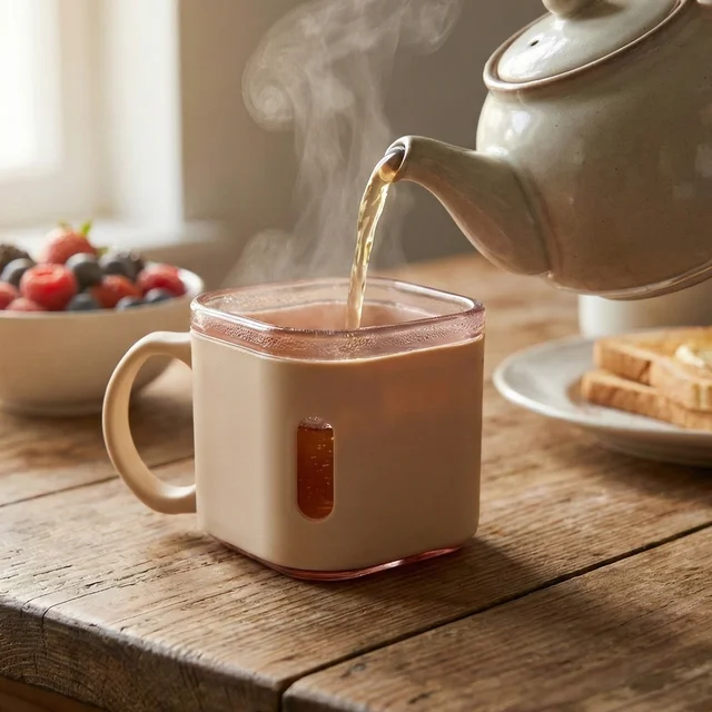 Square Tea Cup Set – Premium 6-Piece Lightweight 150ml