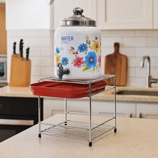 Stainless Steel 2-Tier Kitchen Utensil Storage Stand – Durable & Space-Saving