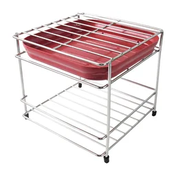 Stainless Steel 2-Tier Kitchen Utensil Storage Stand – Durable & Space-Saving