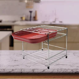 Stainless Steel 2-Tier Kitchen Utensil Storage Stand – Durable & Space-Saving