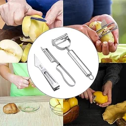 Stainless Steel 3-in-1 Vegetable Peeler Set – Precise & Versatile