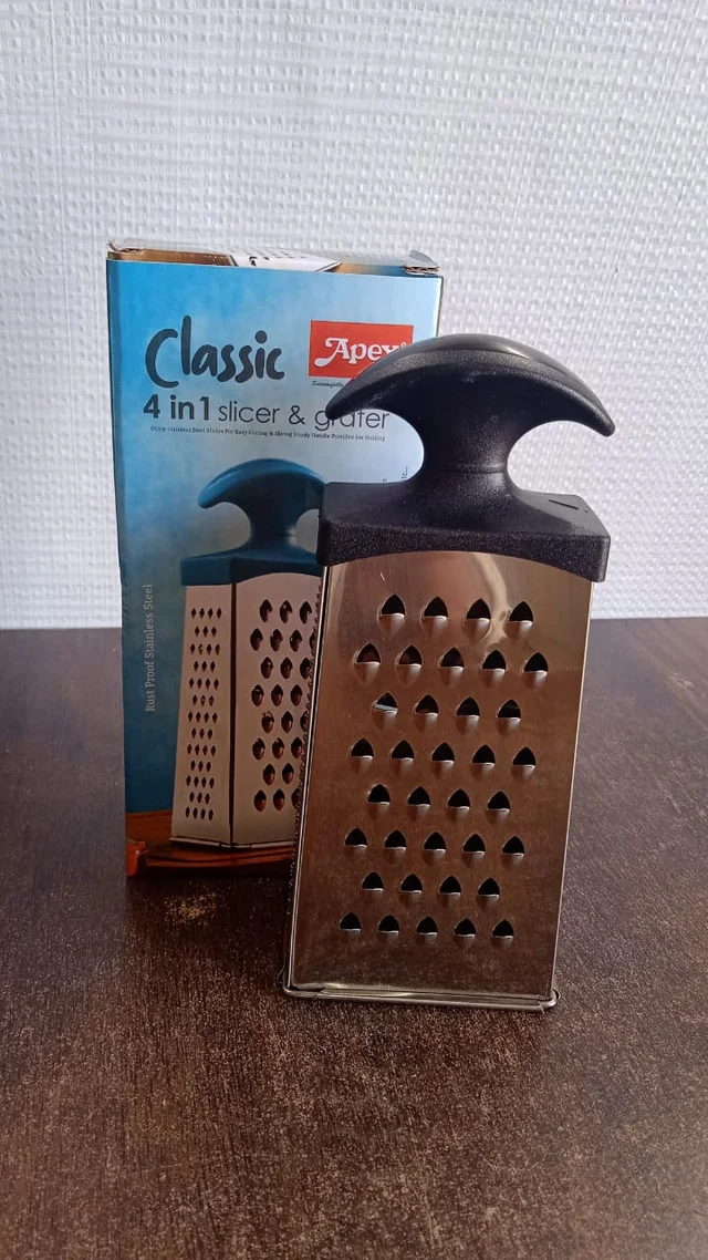 Stainless Steel 4-in-1 Grater & Slicer – Multipurpose Kitchen Tool