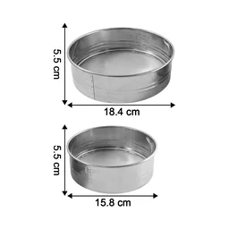 Stainless Steel Atta Chalni Sieve Set – Fine Mesh 2 Pc