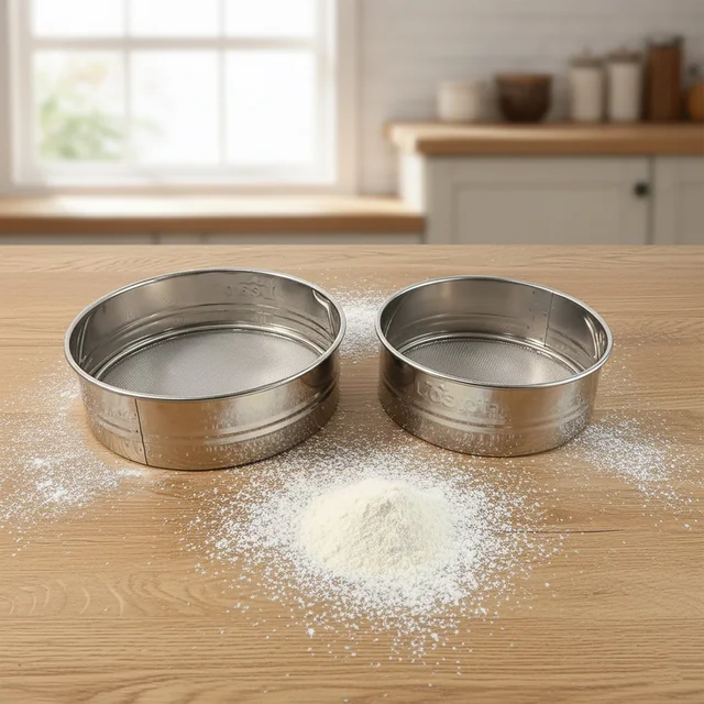 Stainless Steel Atta Chalni Sieve Set – Fine Mesh 2 Pc