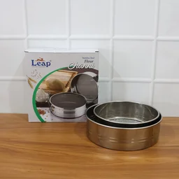 Stainless Steel Atta Chalni Sieve Set – Fine Mesh 2 Pc